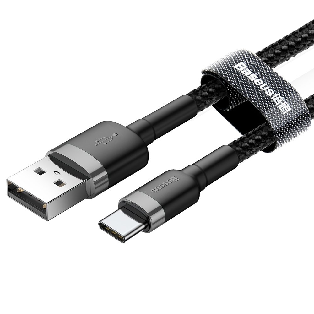 BASEUS Baseus Cafule 3m USB-C QC3.0 Laddningskabel - Svart/Grå