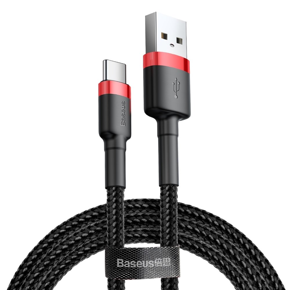 BASEUS Baseus Cafule 3m USB-C QC3.0 Laddningskabel - Svart/Röd