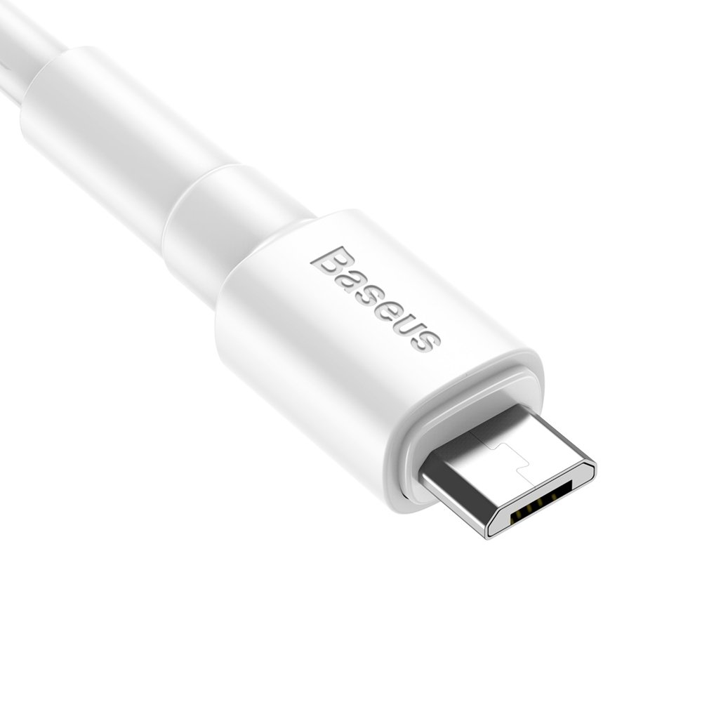 BASEUS Baseus 1m 2.4A Micro USB Laddningskabel - Vit