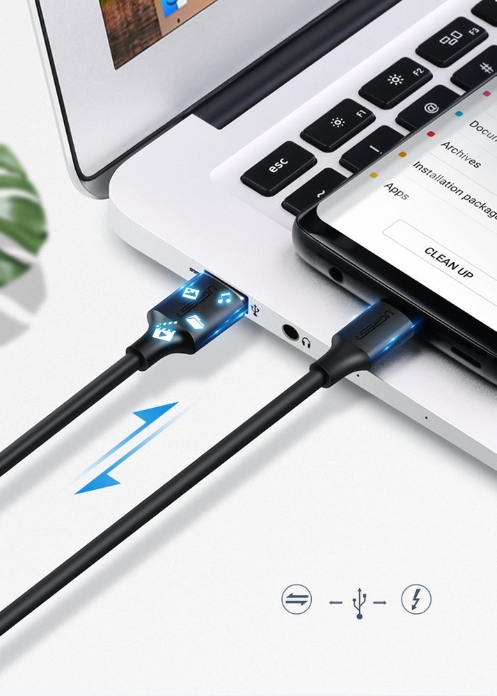 UGREEN Ugreen 2A 2m USB-C Kabel - Svart