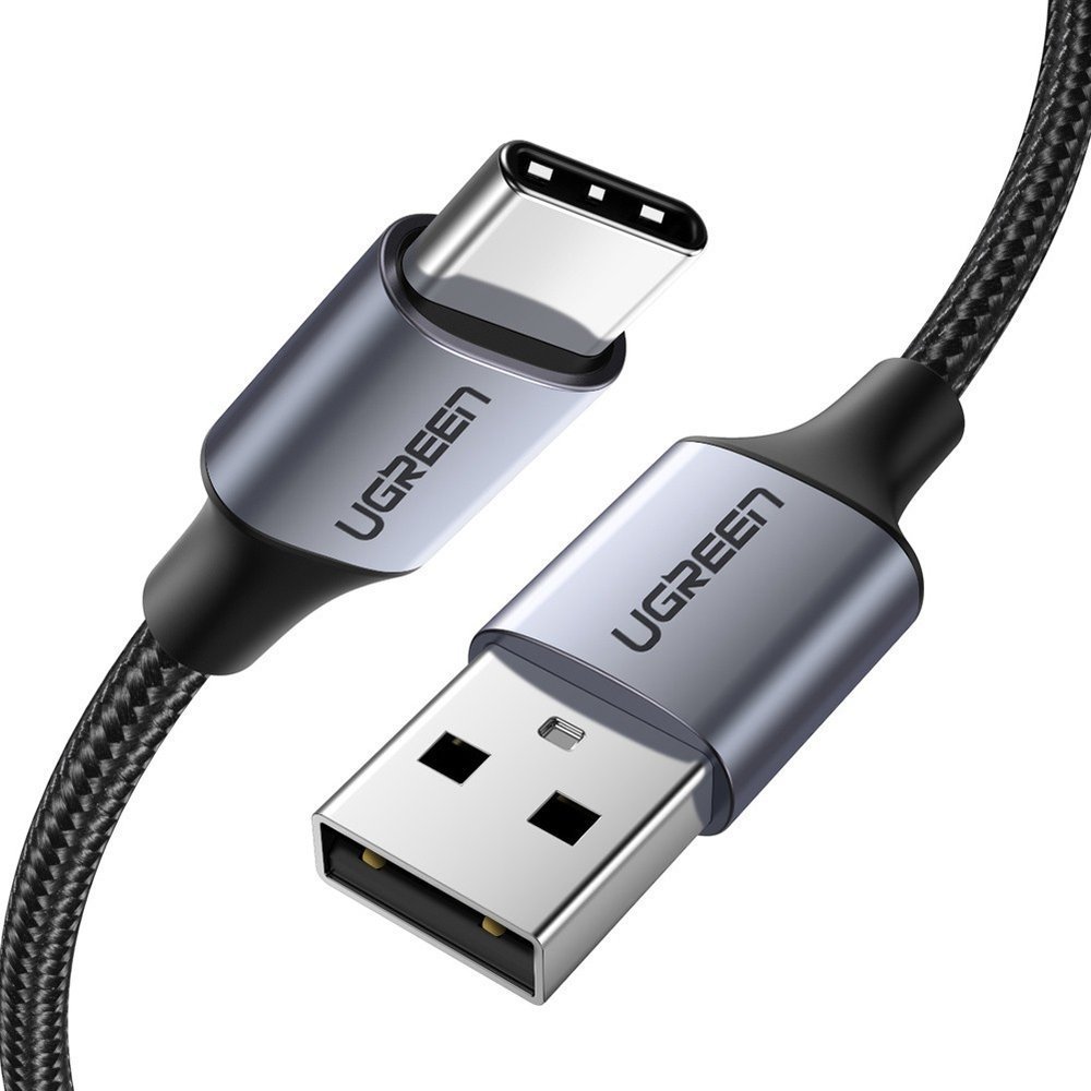 UGREEN Ugreen 3A 2m QC3.0 USB-C Flätad Nylonkabel - Grå