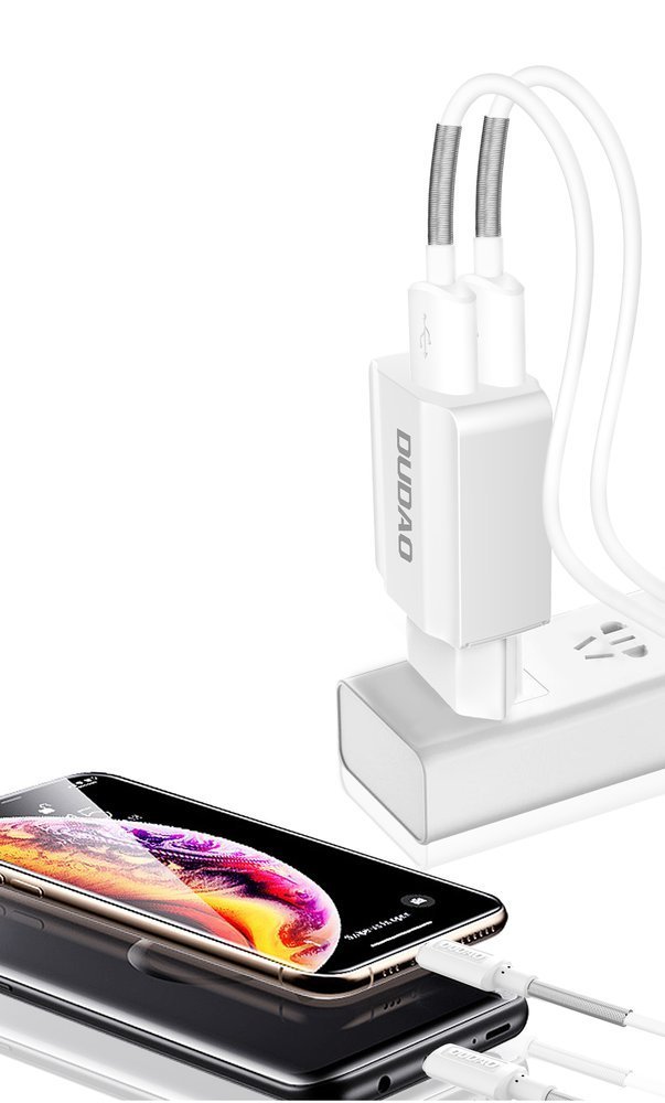 DUDAO Dudao 2x USB-A 2.4A Väggadapter - Vit