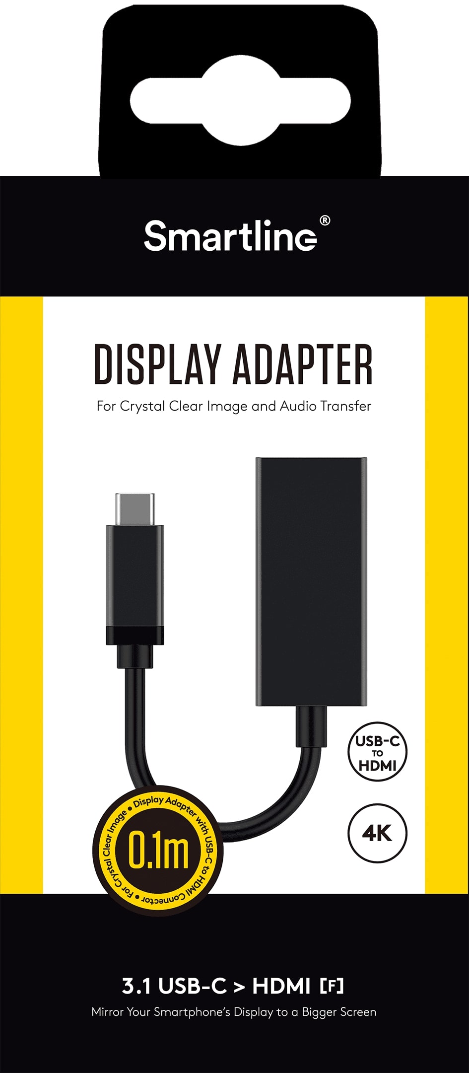 Smartline Smartline USB-C till HDMI Adapter 10cm Svart