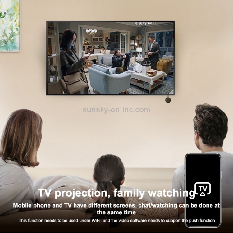  MiraCast WiFi AirPlay 1080p HD HDMI-Mottagare Svart