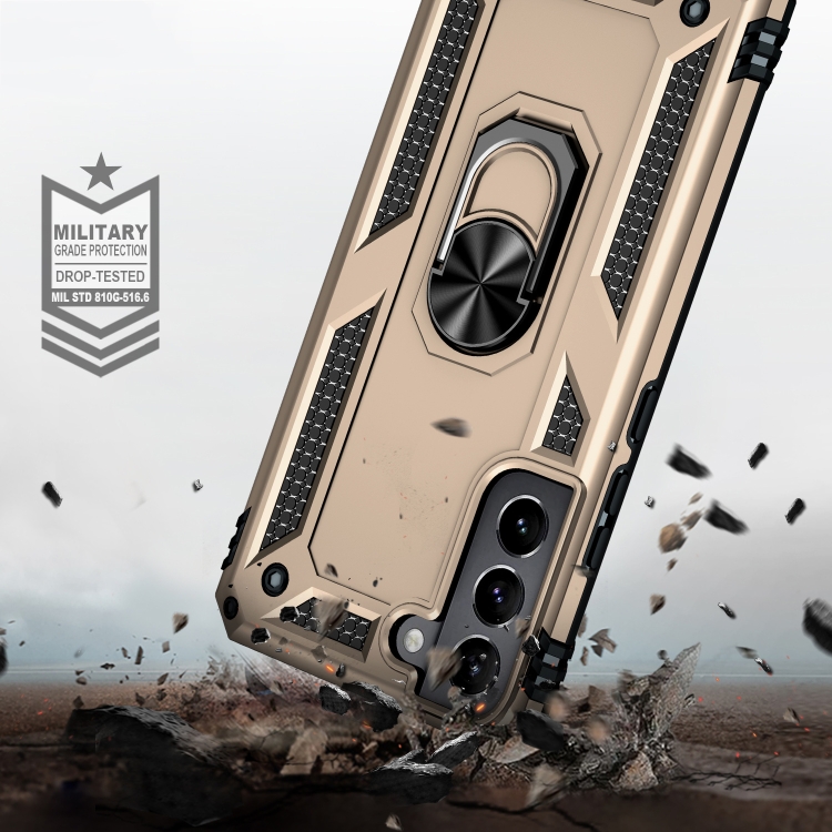  Samsung Galaxy S22 Skal Ring Armor Hybrid Guld
