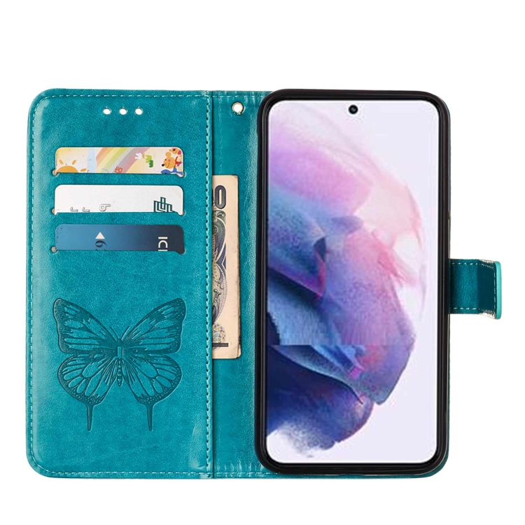  Samsung Galaxy S22 Fodral Butterfly Läder Blå