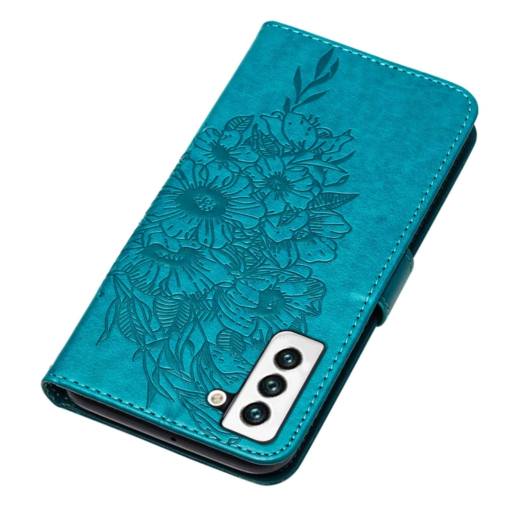  Samsung Galaxy S22 Fodral Butterfly Läder Blå