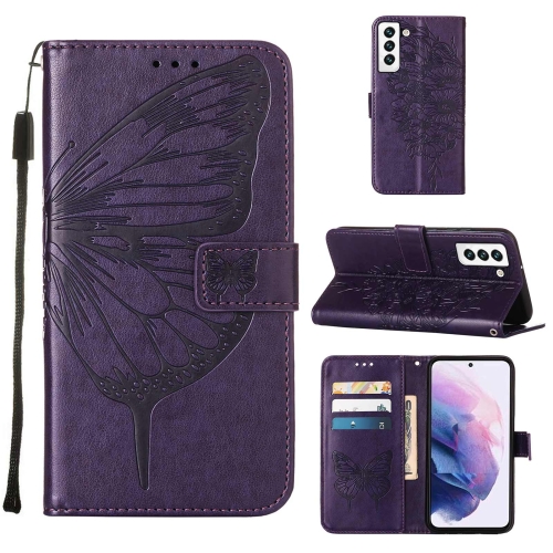  Samsung Galaxy S22 Fodral Butterfly Läder Lila