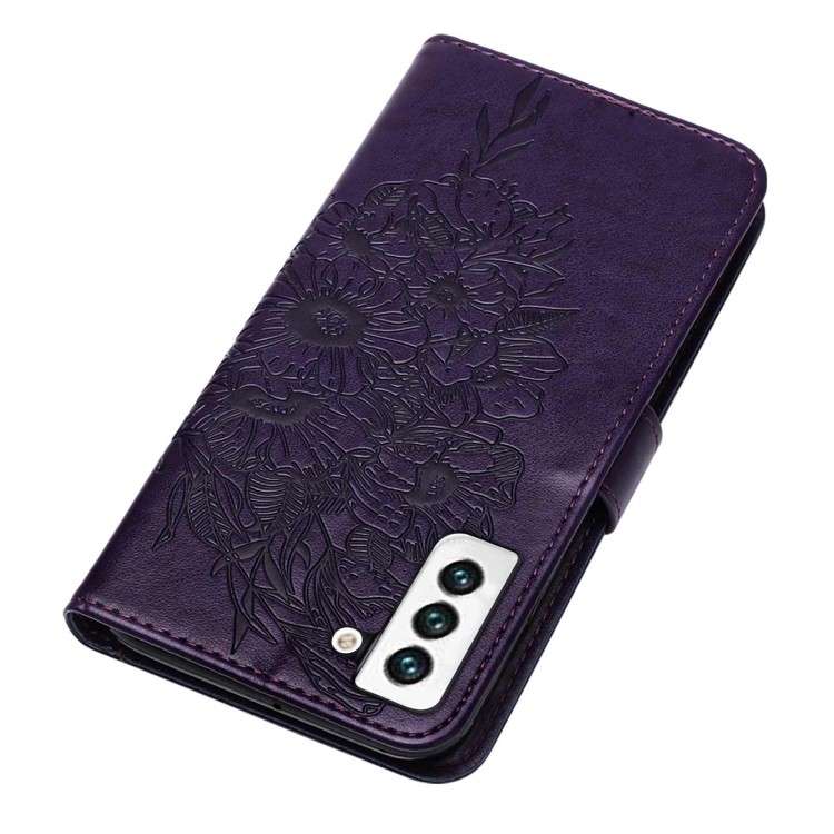  Samsung Galaxy S22 Fodral Butterfly Läder Lila
