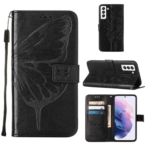  Samsung Galaxy S22 Fodral Butterfly Läder Svart