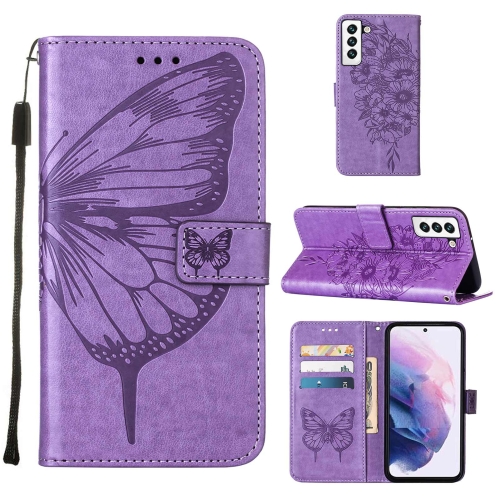 Samsung Galaxy S22 Fodral Butterfly Läder Lila