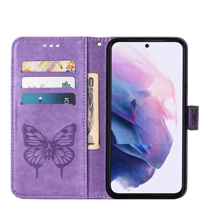  Samsung Galaxy S22 Fodral Butterfly Läder Lila