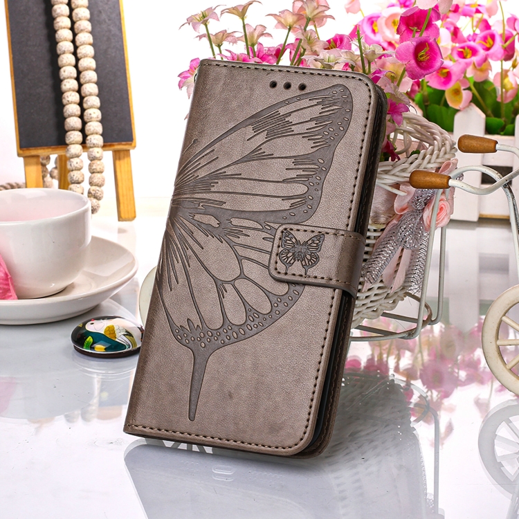  Samsung Galaxy S22 Fodral Butterfly Läder Grå