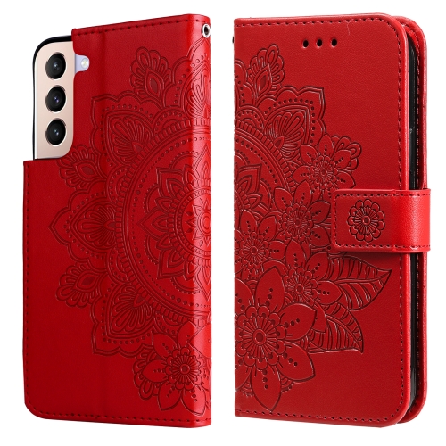  Samsung Galaxy S22 Fodral Mandala Blomma Röd