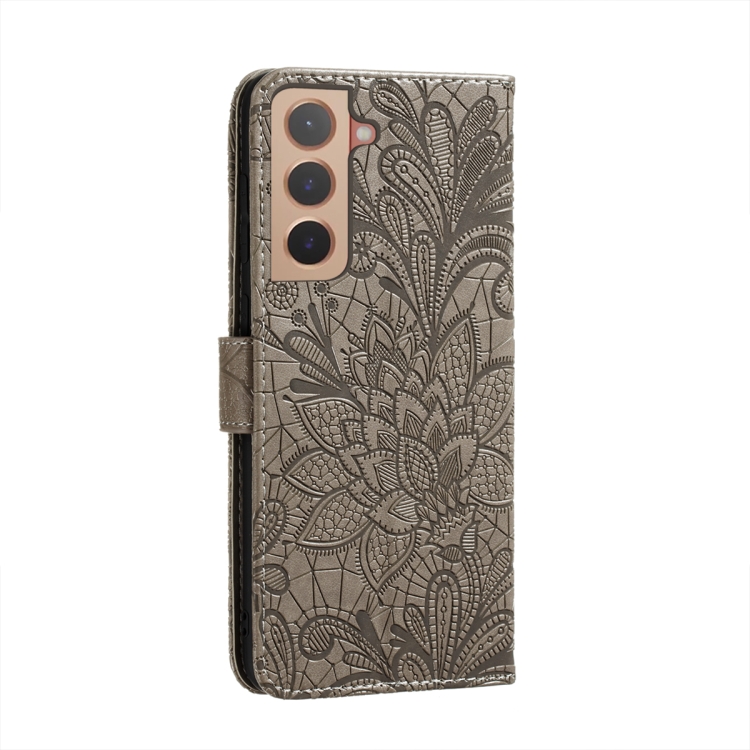  Samsung Galaxy S22 Fodral Flower Textur Grå