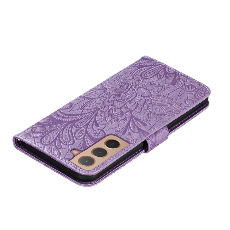  Samsung Galaxy S22 Fodral Flower Textur Lila