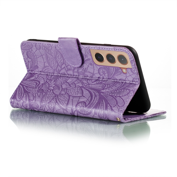  Samsung Galaxy S22 Fodral Flower Textur Lila
