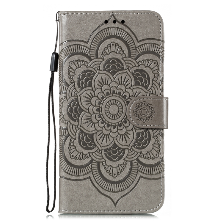  Samsung Galaxy S22 Fodral Sun Mandala Läder Grå