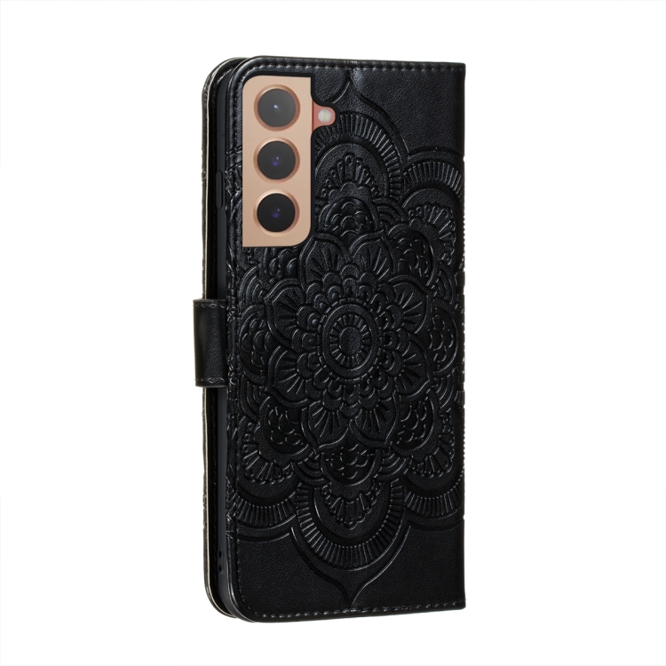  Samsung Galaxy S22 Fodral Sun Mandala Läder Svart