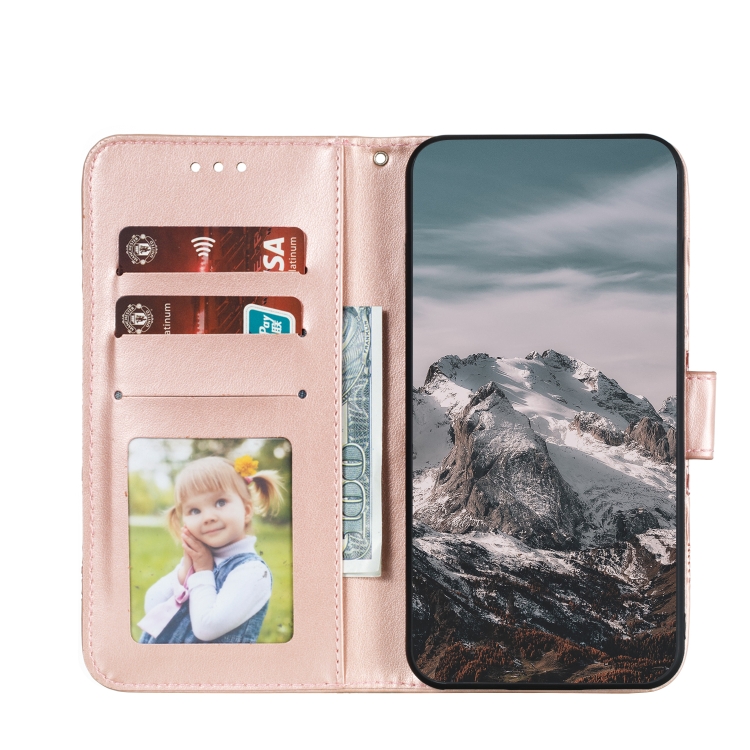  Samsung Galaxy S22 Fodral Sun Mandala Läder Roséguld