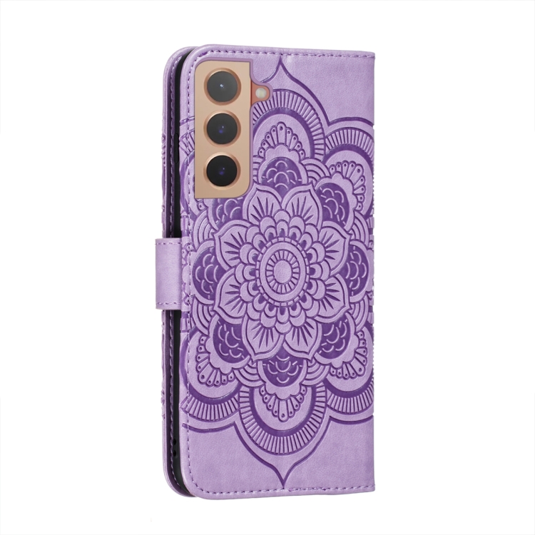  Samsung Galaxy S22 Fodral Sun Mandala Läder Lila