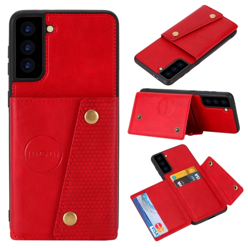 Samsung Galaxy S22 Skal Med Kortfack Och Magnet Röd