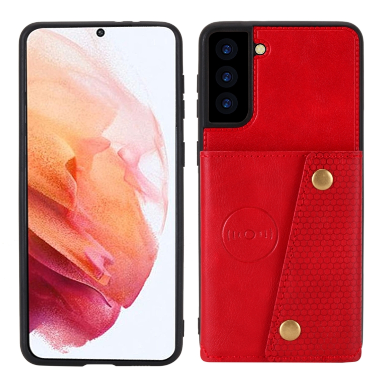  Samsung Galaxy S22 Skal Med Kortfack Och Magnet Röd