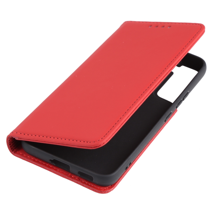  Samsung Galaxy S22 Fodral Flip Läder Med Kortfack Röd