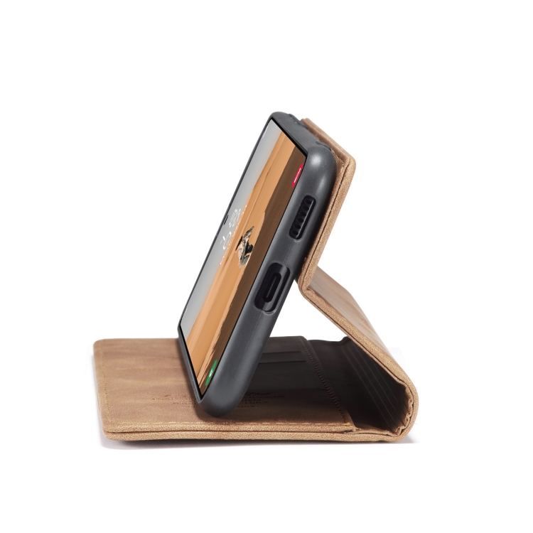 CASEME CASEME Samsung Galaxy S22 Fodral Flip Retro Läder Brun