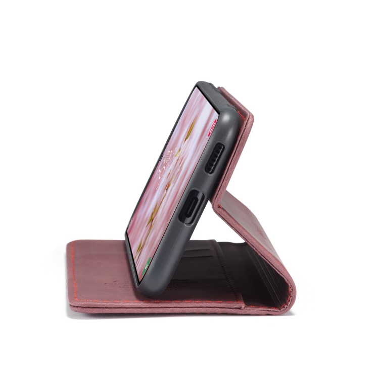 CASEME CASEME Samsung Galaxy S22 Fodral Flip Retro Läder Röd