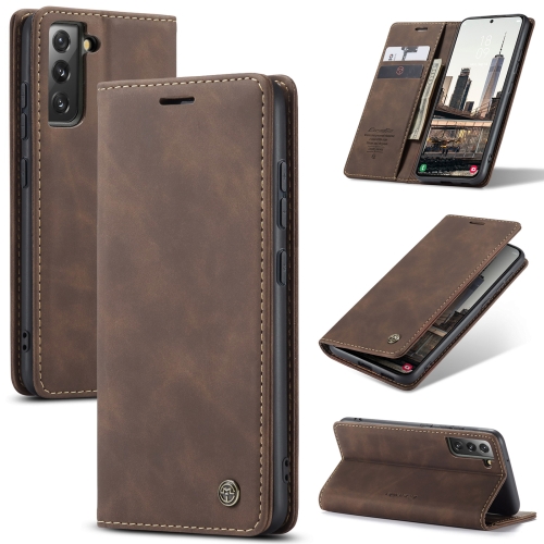 CASEME CASEME Samsung Galaxy S22 Fodral Flip Retro Läder Brun