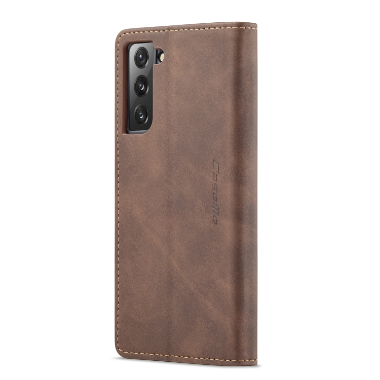 CASEME CASEME Samsung Galaxy S22 Fodral Flip Retro Läder Brun