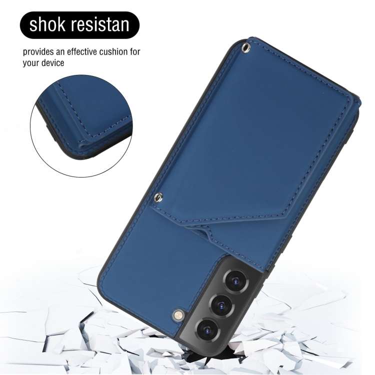  Samsung Galaxy S22 Skal Skin Touch Med Kortfack Blå