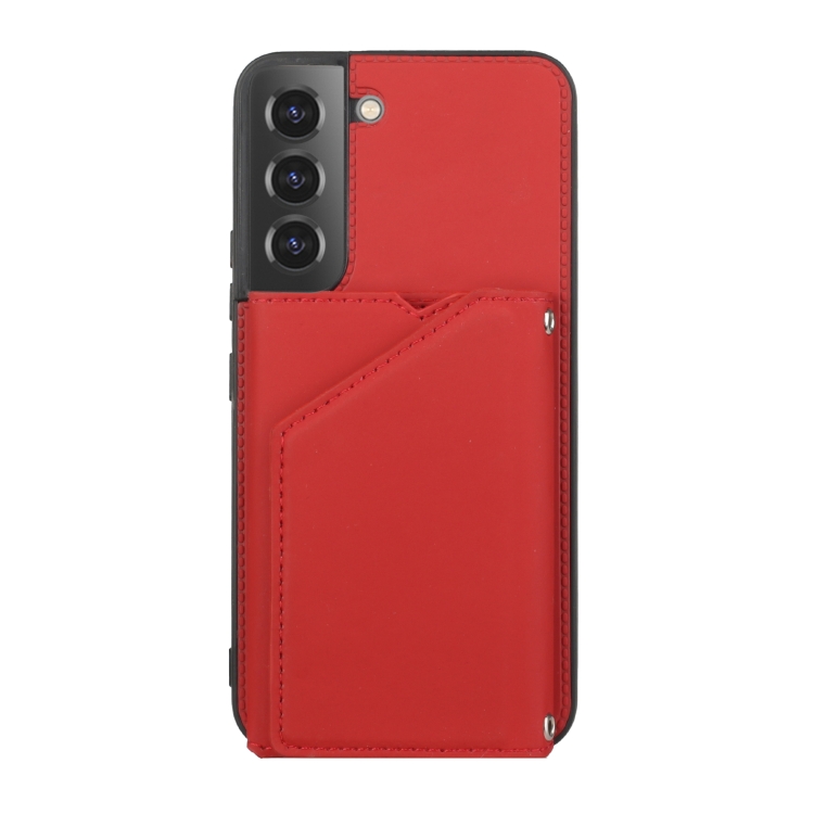  Samsung Galaxy S22 Skal Skin Touch Med Kortfack Röd
