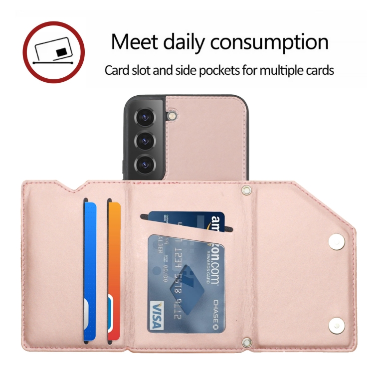  Samsung Galaxy S22 Skal Skin Touch Med Kortfack Roséguld