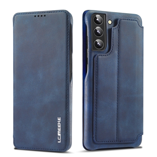 LC.IMEEKE LC.IMEEKE Samsung Galaxy S22 Fodral Flip Retro Blå