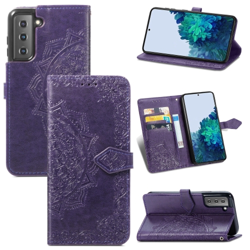  Samsung Galaxy S22 Fodral Mandala Läder Lila