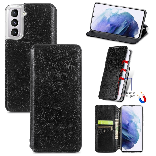  Samsung Galaxy S22 Fodral Mandala Flip Läder Svart