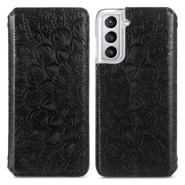  Samsung Galaxy S22 Fodral Mandala Flip Läder Svart
