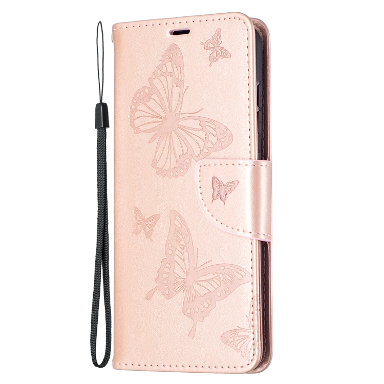 Samsung Galaxy S21 FE Fodral Butterfly Läder Roséguld