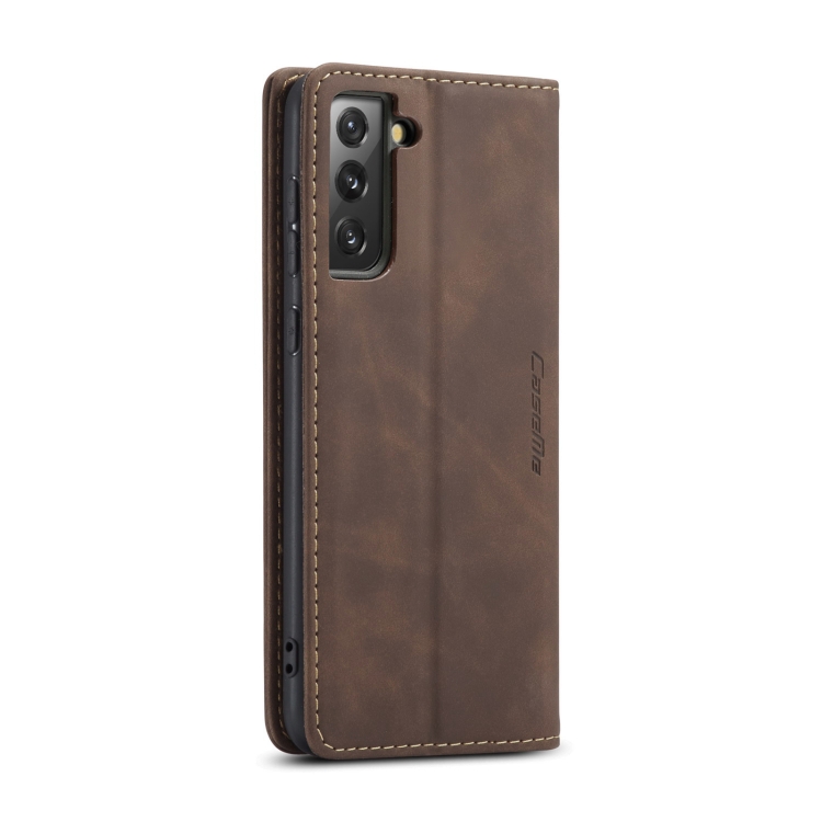 CASEME CASEME Samsung Galaxy S21 FE Fodral Retro Flip Läder Brun