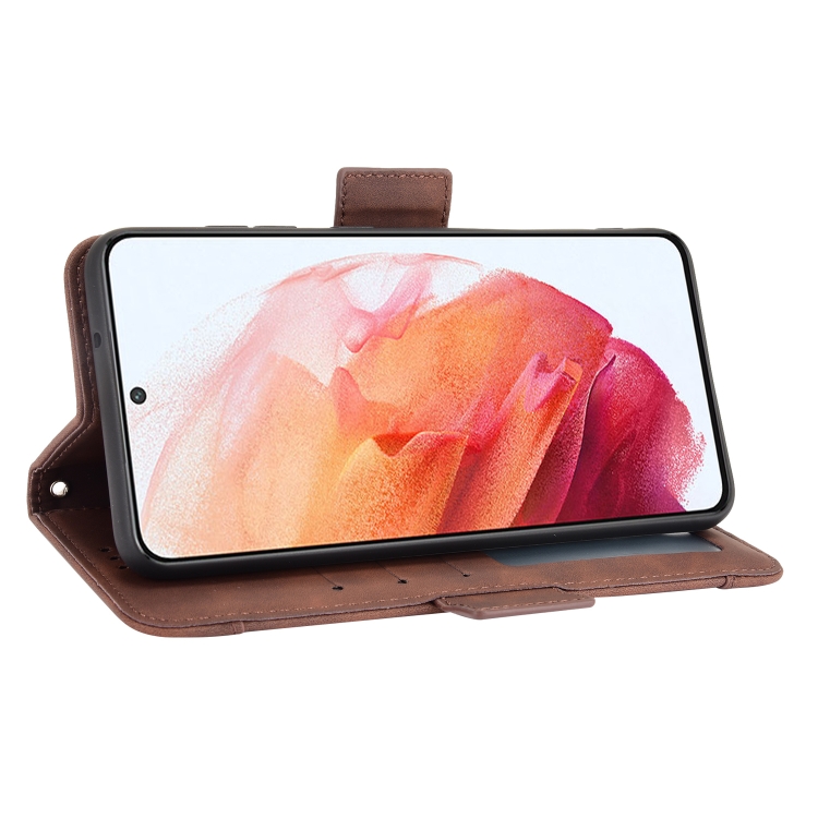  Samsung Galaxy S21 FE Fodral Med Avtagbart Kortfodral Brun