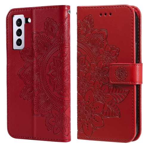  Samsung Galaxy S21 FE Fodral Mandala Läder Röd