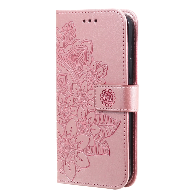  Samsung Galaxy S21 FE Fodral Mandala Läder Roséguld
