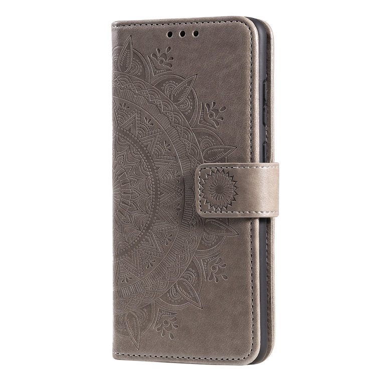  Samsung Galaxy S21 FE Fodral Mandala Läder Grå