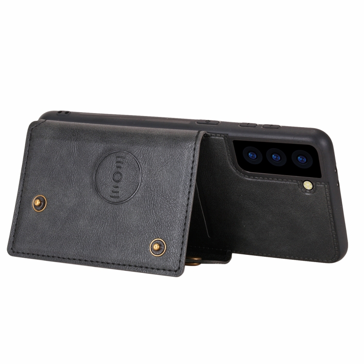  Samsung Galaxy S21 FE Skal Med Kortfack Och Magnet Svart