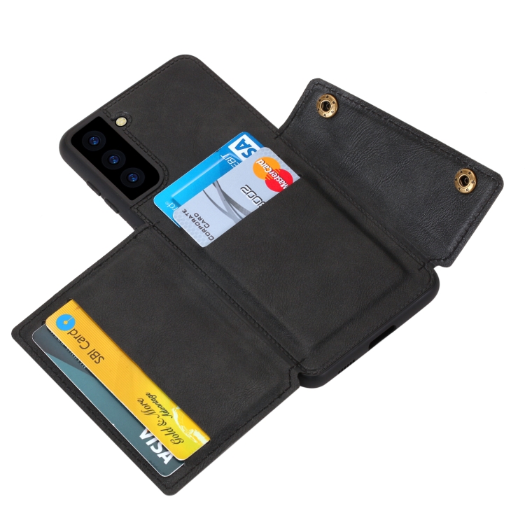  Samsung Galaxy S21 FE Skal Med Kortfack Och Magnet Svart