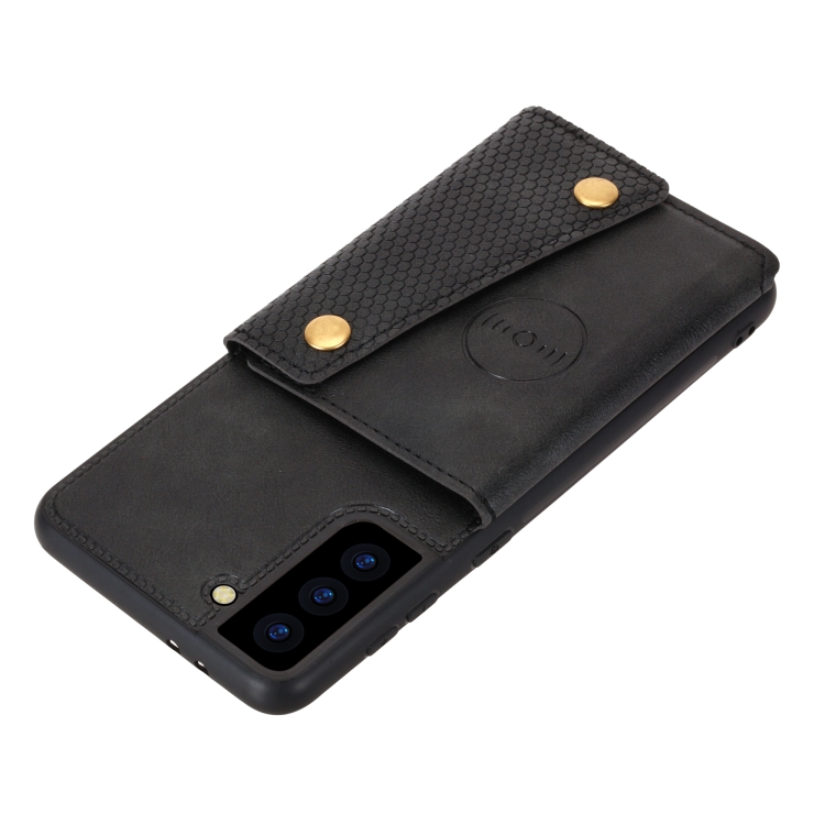  Samsung Galaxy S21 FE Skal Med Kortfack Och Magnet Svart