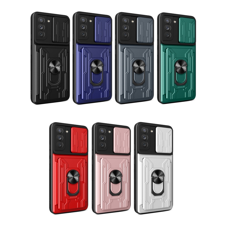  Samsung Galaxy S21 FE Skal Camshield Hybrid Ring Grå