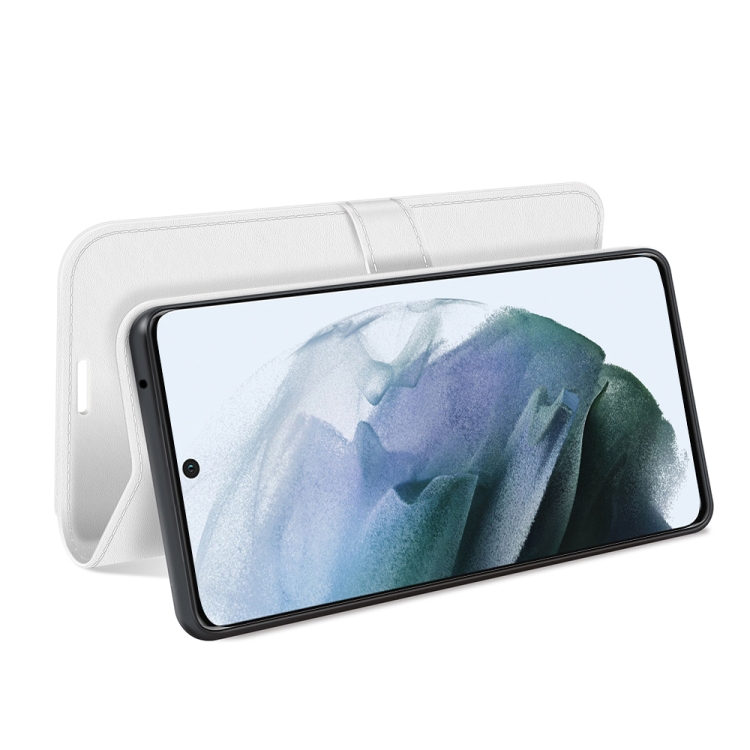  Samsung Galaxy S21 FE Fodral Solid Läder Vit